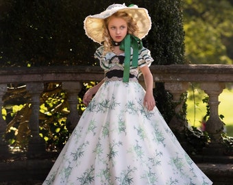 Velvet Southern Belle Dress: Victorian Party Gown with Choker & Hat