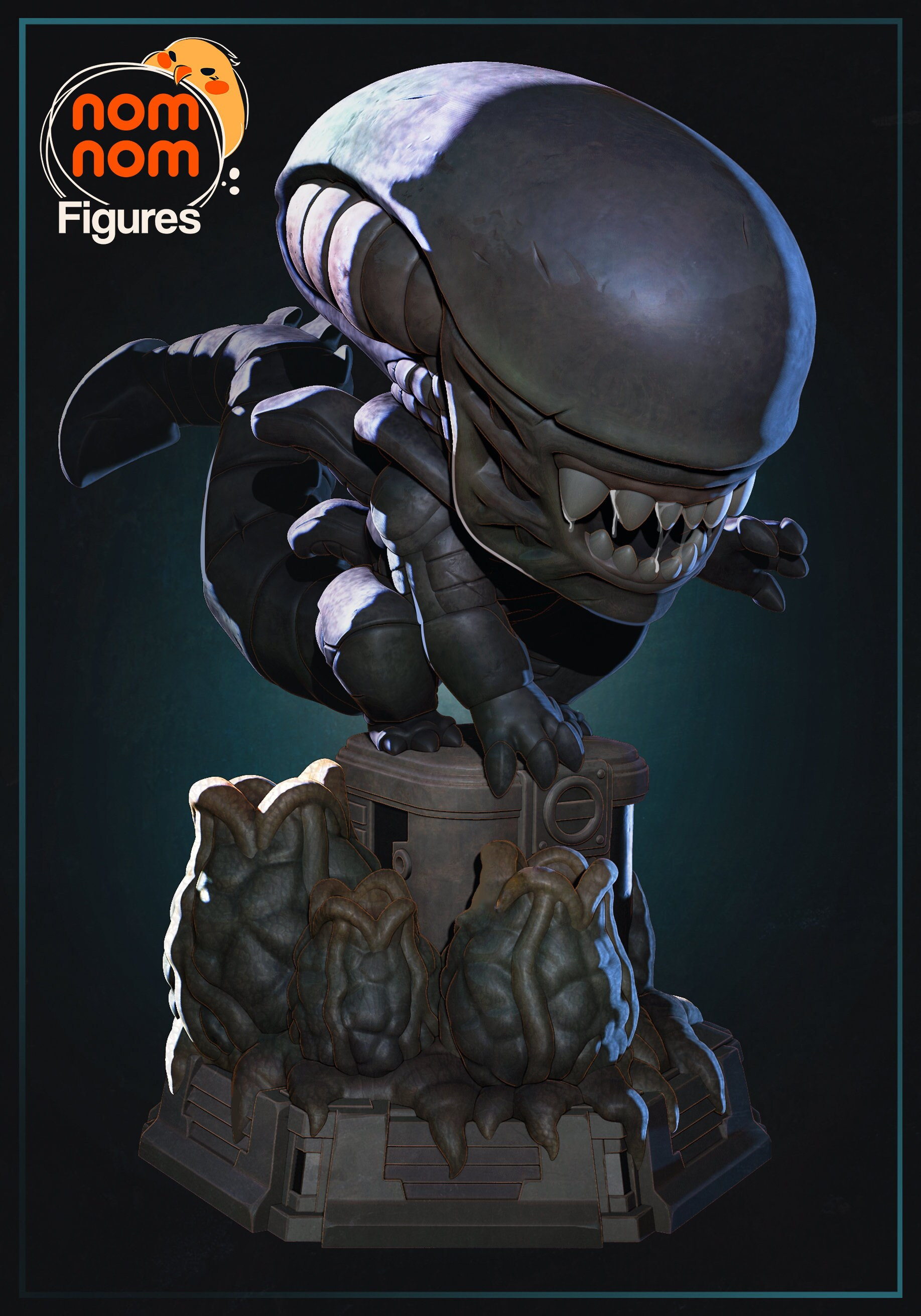 Chibi Xenomorph Resin Printed Model Nomnom Studios - Etsy Finland