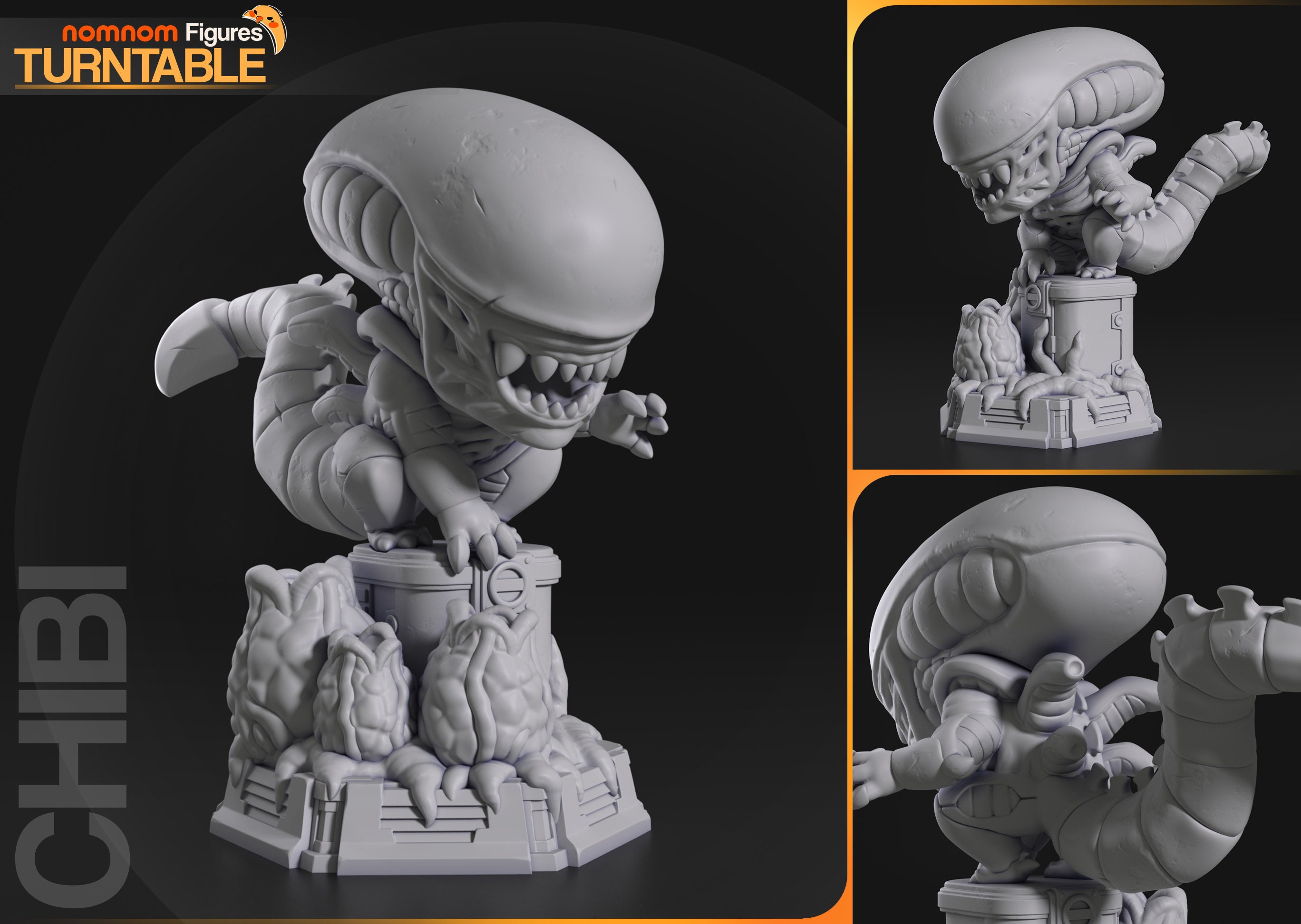 Chibi Xenomorph Resin Printed Model Nomnom Studios - Etsy Finland