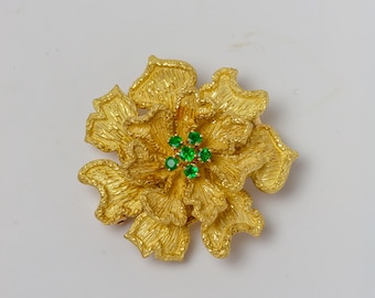 カルティエ 18K ソリッド イエロー ゴールド ブルー サファイア ツリー