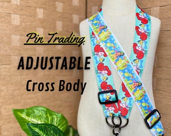 Crossbody Pin Trading Lanyard with Wide Adjustable Strap | Comfortable Heavy Duty Pin Strap for Disney Collectors