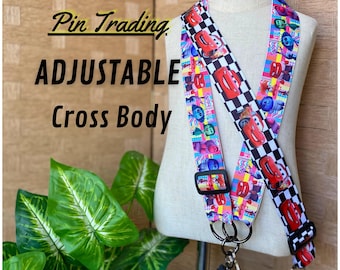Crossbody Pin Trading Lanyard with Wide Adjustable Strap | Comfortable Heavy Duty Pin Strap for Disney and Pixar Collectors