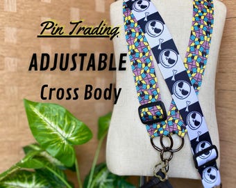 Crossbody Pin Trading Lanyard with Wide Adjustable Strap | Comfortable Heavy Duty Pin Strap for Disney Collectors