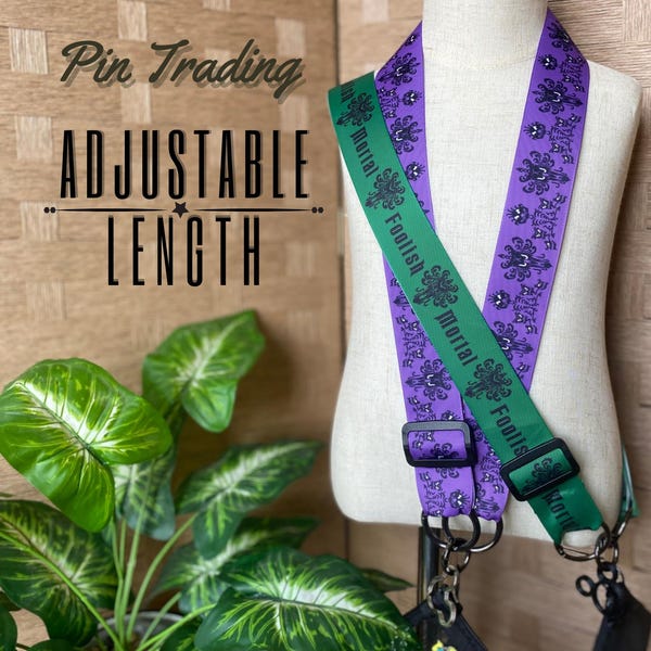 Lanière bandoulière pour collectionneurs de pins avec large sangle réglable | Lanière robuste et confortable pour les collectionneurs de pins Disney et Haunted Mansion