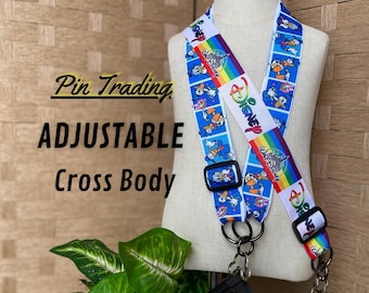 Crossbody Pin Trading Lanyard with Wide Adjustable Strap | Comfortable Heavy Duty Pin Strap for Disney  Collectors