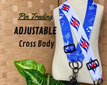 Crossbody Pin Trading Lanyard with Wide Adjustable Strap | Comfortable Heavy Duty Pin Strap for Disney Collectors and Cruisers