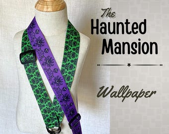 Disney Haunted Mansion Wallpaper Pin Trading Lanyard – Adjustable Crossbody Lanyard