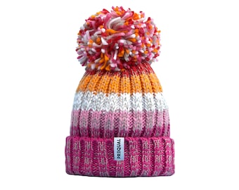 Luxury Super Sherpa Fleece Lined Reflective Bobble Hat - Lesbian