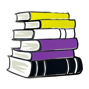 May include: A stack of five books with a yellow, white, purple and black colour scheme. The books are stacked on top of each other and are all the same size.