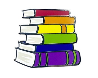 HBTQ+ Metallnål - Gay Pride Rainbow Pride Stack Of Books Metall