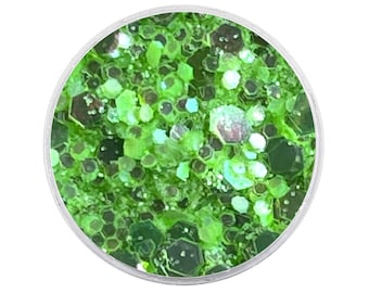 UV Biodegradable Green Glitter - Chunky Festival Glitter Mix