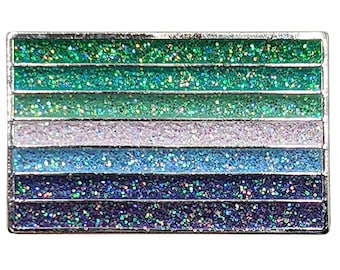 Spilla da bavero in metallo glitterato - Maschio gay / MLM (Uomini che amano gli uomini)