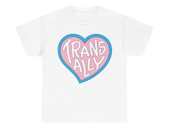 Trans Ally - Gender Neutral Heavy Cotton T-Shirt White