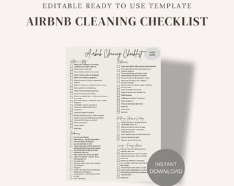 Airbnb Cleaning Checklist, Holiday Let Turnover Checklist for Airbnb Hosts, Cleaning Businesses, Guide for Employees, Cleaning Template