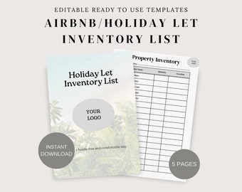 Airbnb Inventory List, Onboarding Material, Cleaning Business, Holiday Let Management, Organisation Template, Turnover Checklist