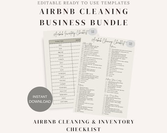 Airbnb Cleaning Business Bundle, Cleaning Checklist, Inventory Checklist, Holiday Lets, Guesthouses, Domestic Cleaning, Residential Cleaning