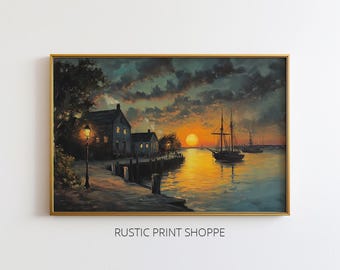 East Coast Harbour | PRINTABLE Art Download | Rustic Print Shoppe | 02-0016