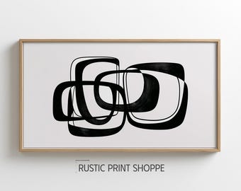 Black Abstract Printable Art, Modern Minimalist Wall Decor, Bold Brush Stroke Digital Download, Neutral Contemporary Poster