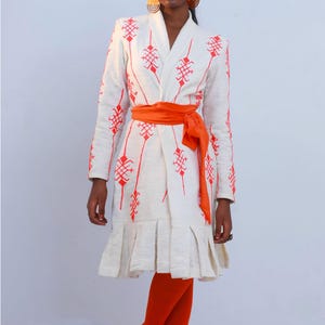 Modern Habesha Coat with Embroidery Fetil Fabric
