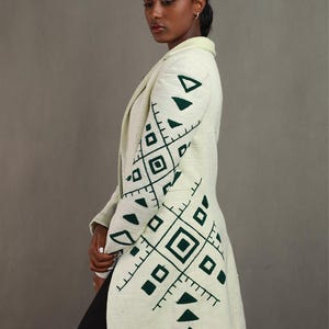 Elegant Ethiopian Handwoven Embroidery Coat, Habesha Coat