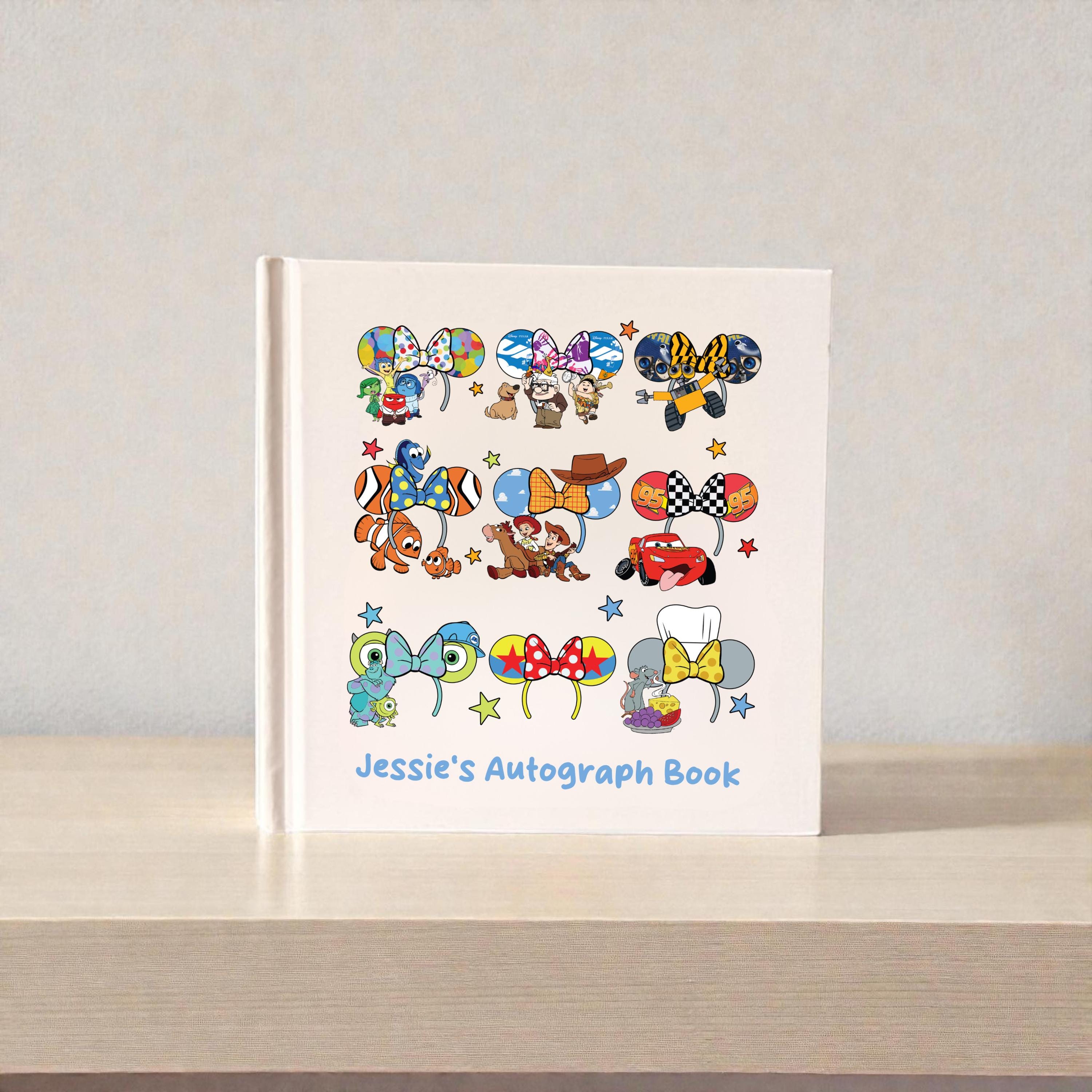 Custom Disney Pixar Autograph Book, Mickey Ears Design, Inside Out up ...