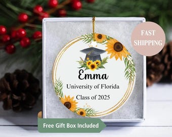 Graduation Gift for Her, Personalized Graduation Ornament, High School, College Christmas Ornament, Graduate Ornament, Graduation Gift 2025