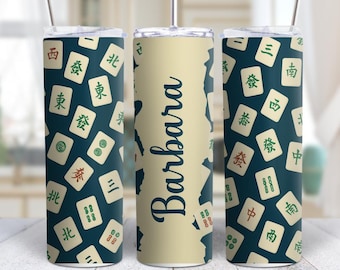 Personalized Mahjong Tile 20oz Tumbler With Stainless Steel Cup