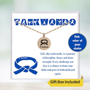 Taekwondo Necklace, Personalized Taekwondo Name Necklace for Girls, Taekwondo Jewelry, Martial Arts Gift, Taekwondo Necklace Gifts