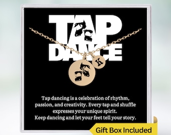 Personalized Tap Dance Jewelry Gifts, Ballerina Necklace, Dance Recital Gifts, Ballet Necklace, Initial Necklace, Dance Teacher Gift