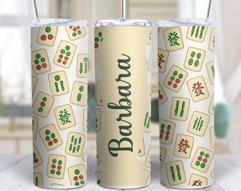 Personalized Mahjong Tile 20oz Tumbler With Stainless Steel Cup