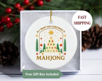 Mahjong All I Want For Christmas Ornament