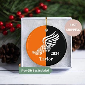 Cross Country Runner Christmas Ornament, Personalized Christmas Gifts for Cross Country Athletes, Cross Country Runner Christmas Present