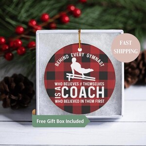Gymnastics Coach Ornament, Personalized Gymnastics Coach Gift, Christmas Gift for Gymnastics Coaches, Thank You Gift for Gymnastics Coach