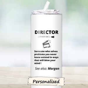 Custom Director Gift, 20oz Tumbler - Personalized Stainless Steel Mug - Unique Director Gift Name Insulated Drinkware, Diretor Gift