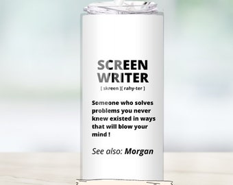 Custom Screen Writer Gift, 20oz Tumbler - Personalized Stainless Steel Mug - Unique Screen Writer Gift Name Insulated Drinkware