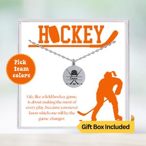 Personalized Ice Hockey Necklace, Custom Hockey Jewelry with Name Charm, Gifts For Ice Hockey Players, Ice Hockey Player Gifts, Hockey Gifts