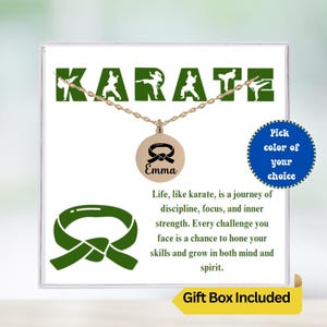 Karate Necklace, Personalized Karate Name Necklace for Girls, Karate Jewelry, Karate Pendant, Martial Arts Gift, Taekwondo Necklace Gifts