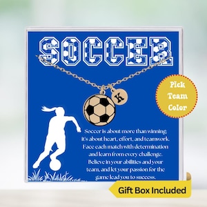 Personalized Soccer Necklace for Girls, Custom Initial Jewelry, Soccer Player Gift, Sports Accessories, Soccer-Themed Jewelry