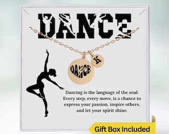 Personalized Dance Team Gifts, Ballet Necklace, Dance Recital Gifts, Personalized Dancer Necklace, Initial Necklace, Ballet Teacher Gift