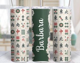 Personalized Mahjong Tile 20oz Tumbler With Stainless Steel Cup