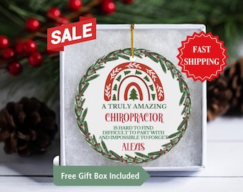 Chiropractor Ornament, Personalized Chiropractor Ceramic Ornament Gifts, Christmas Gifts, Appreciation Gift, Thank You Gift for Chiropractor