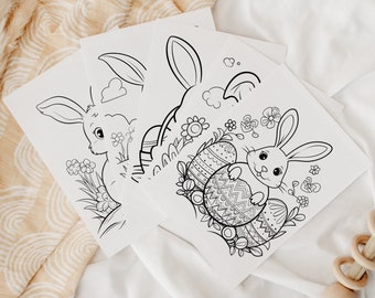 Easter Coloring Pages, 150 Printable Easter Coloring Pages for Kids, Boys, Girls, Teens, Easter Egg Hunt Rabbit Bunny, Easter Party Activity