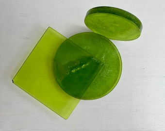 Round Green Optic Glass – Jewelry Making, Stained Glass Supplies (82mm)