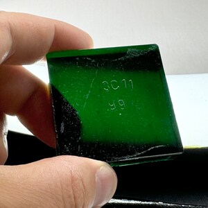 Premium Square Green Color Optic Glass - High-Quality, Jewelry making, Craft supply, Glass Raw Materials, Color Filter.