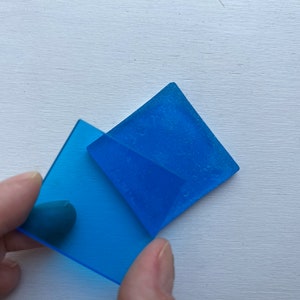 Premium Square Blue Optic Glass - High-Quality, Jewelry making, Craft supply, Glass Raw Materials, Color Filter,