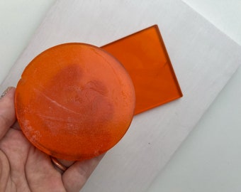 Orange Optic Glass Round – Jewelry Making Raw Material (91mm)