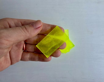 RADIANT GLOW: Rectangular Uranium Glass - Glows Neon Green in UV light, Vasiline Glass