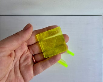 Square Uranium Glass: UV Reactive Vasiline Glass, Historical Charm