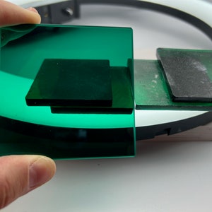 Premium Rectangle Turtle Green Color Optic Glass - High-Quality, Jewelry making, Craft supply, Glass Raw Materials, Color Filter.