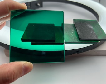 Turtle Green Optic Glass Rectangle - Jewelry Making Supplies